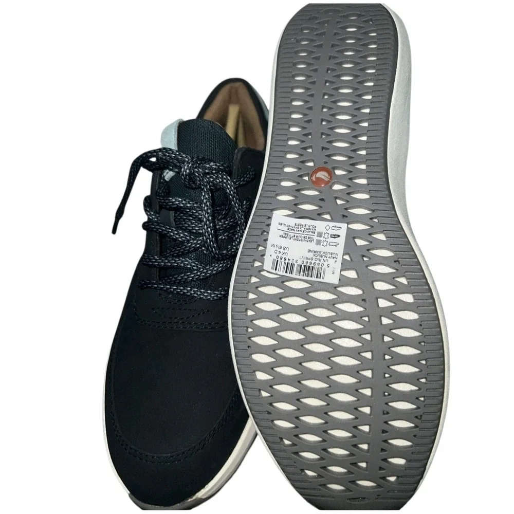 Clarks Women's Un Rio Sprint Sneaker Navy Nubuck Marine‎ Size 7.5 NEW